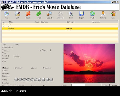 EMDB (Eric`s Movie Database) 0.57