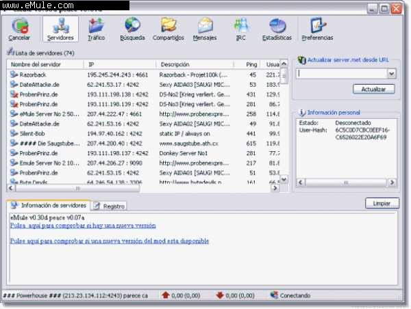 Internet eMule eMule 0.42e Peace 0.10a