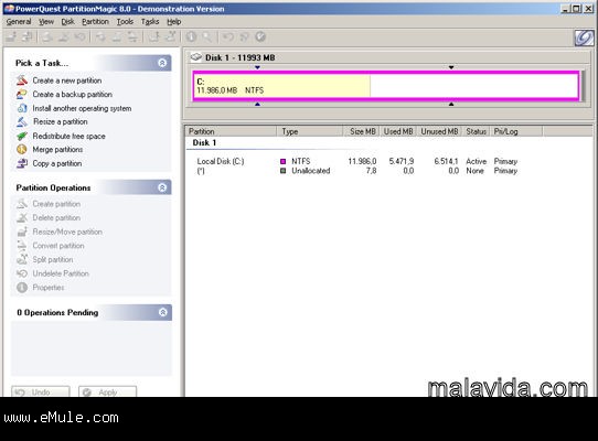 Utilidades Windows Disco duro Norton Partition Magic 8.00