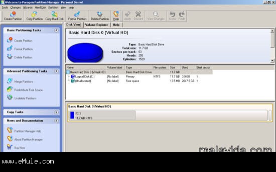 Utilidades Windows Disco duro Paragon Partition Manager 8.5 Edición Personal